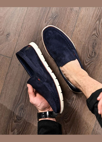 Синій Літні чоловічі лофери сині No Brand