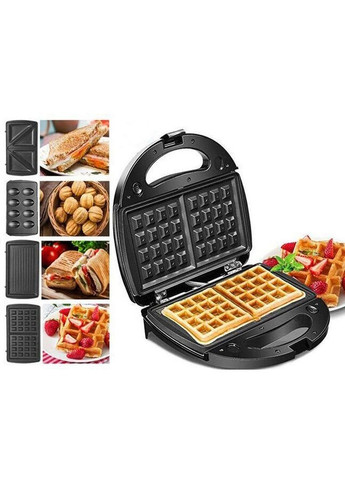 Электрогриль мультимейкер CB-1077 4в1 вафельница бутербродница бельгийская вафля Crownberg (297331358)