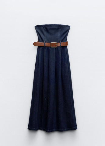 Синя повсякденний сукня Zara однотонна