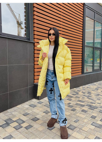 Желтый зимний Пуховик No Brand