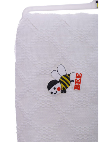 Плед вязаный на травке Пчелка 80*85 см белый (42257) BABYKROHA (297198041)
