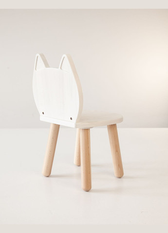 Дитячий деревяний стільчик для дітей 2-4 років Котик Білий Tatoy (336184062)