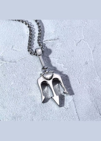 Чоловіча металева срібна підвіска з кулоном, сталевий ланцюжок на шию No Brand (328251205)