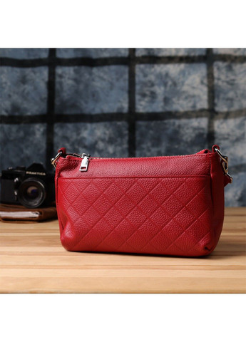 Жіноча шкіряна сумка з двома зручними ремінцями 22927 Червоний Vintage (356452130)