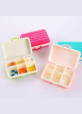 Мини органайзер для таблеток - таблетница Case на 6 отделений, зеленая More (299914624)