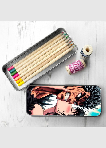 Пенал школьный для мальчика и девочки металлический Аниме Берсерк #002 7*18 см Silver No Brand (309157605)