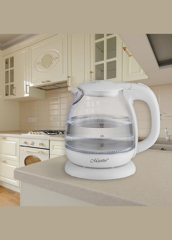 Електрочайник скляний 1 л (MR-055-WHITE) Maestro (328601474)
