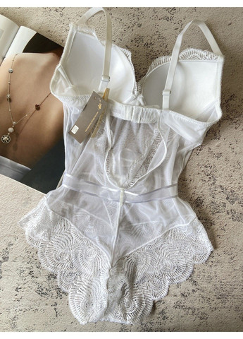 Біла жіноча нижня білизна мереживне боді Porlloma (297366722)