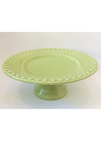 Блюдо на нозі Fantasia світло-зелене керамічне для сервірування столу посуд для свята Bordallo Pinheiro (368987738)