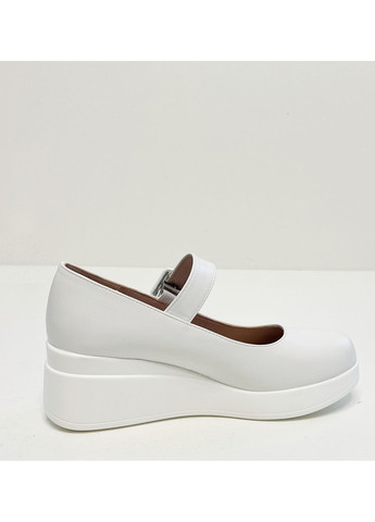 Bashili Туфли женские на танкетке ремешке эко кожа белые мери джейн белый з искусственная кожа, — всесезон (373195468)