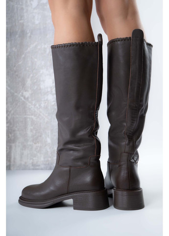 сапоги женские натуральная кожа коричневые 346790 Where Uwear