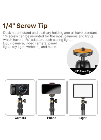 Штатив-тримач Vijim Desktop Extendable Light Stand (UV-2487 LS02) (SK-RV) Ulanzi (359426741)