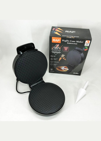 Электрическая вафельница R.565 с антипригарным покрытием и конусом для трубочек RAF (364663932)