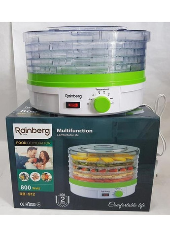 Сушарка для овочів та фруктів 800 Вт 5 ярусів Білаий (1885534292) Rainberg RB-912 (355873044)