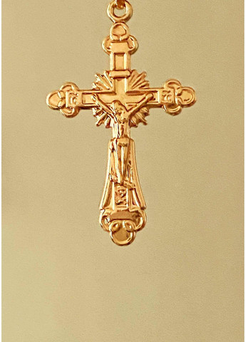 Позолочений Ланцюжок 50см + Хрестик. Позолота No Brand (363330270)