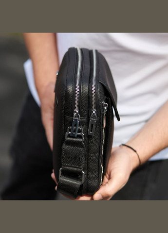 Чоловіча шкіряна сумка-барсетка 19х24х7.5, сумочка планшет через плече BX-36256 чорна Bexhill (346535008)