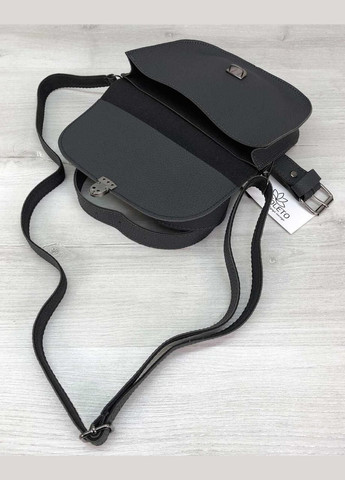 Молодежная кожаная сумка поясная/кроссбоди для девочек «Stacy» графитовая WeLassie (298921112)