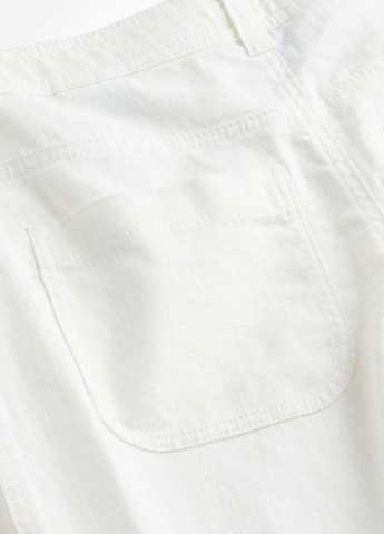Белые кэжуал демисезонные брюки H&M