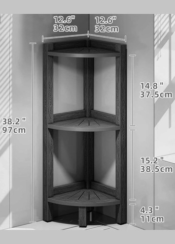 Стеллаж угловой для ванной из дерева Харентес капучино (ВУГ-002509) No Brand (328091397)