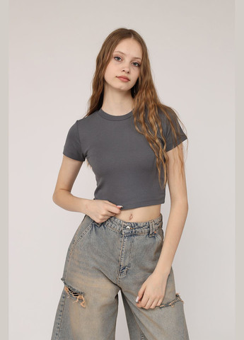 Футболка с коротким рукавом женская цвет серый CB-00275560 Crep - (330222906)