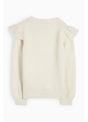 Бежевий демісезонний светр з рюшами та паєтками C&A