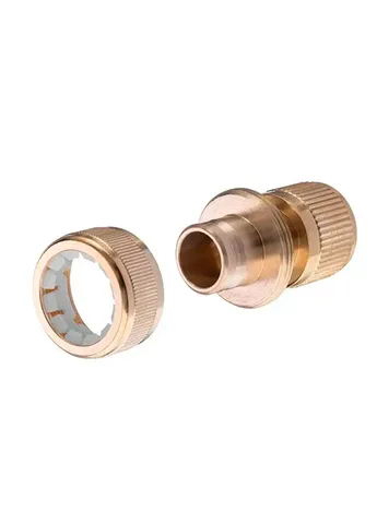 Конектор латунний на шланг з аквастопом Storm 1/2" × 3/4" Intertool (382301717)