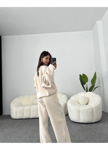 Жіночий теплий костюм зі світшотом та широкими штанами MonCher (364864175)