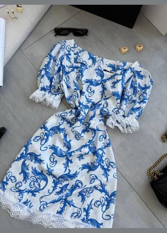 Білий повсякденний, кежуал жіноча сукня міні No Brand з абстрактним візерунком