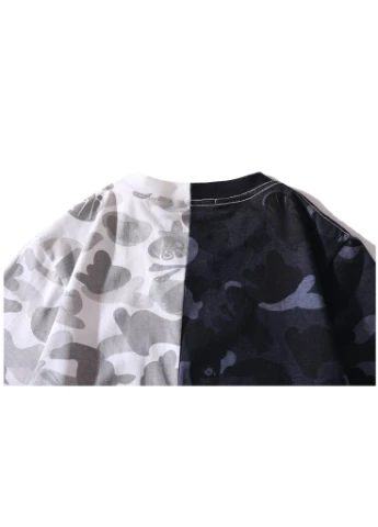 Футболка чёрно-белая Bape A Bathing Ape Shark Black White City Camo T-Shirt Unisex (385490709)