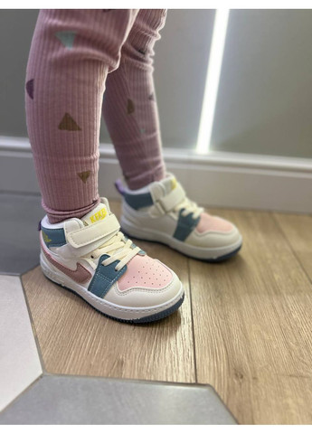 Светло-розовые стильные хайтопы на липучках No Brand