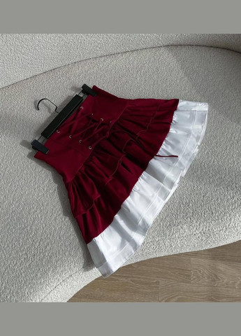 Бордовая повседневная, кэжуал, коктейльный, вечерний женская юбка No Brand