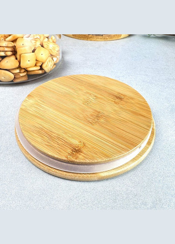 Большая стеклянная банка для хранения 3 л с деревянной крышкой No Brand (321971477)