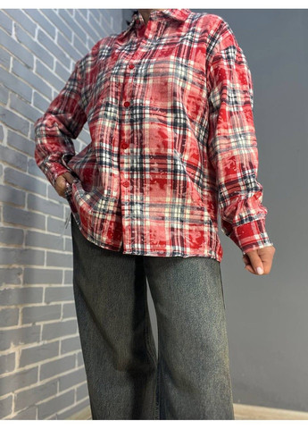 Сорочка жіноча A-N 2775 картата варена в клітинку оверсайз коттон No Brand (304773614)