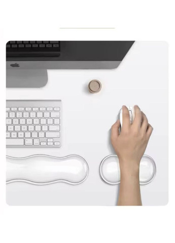 Ергономічний килимок підставка під зап'ястя рук для миші та клавіатури з ефектом пам'яті 1 шт Прозорий Neon (362577138)