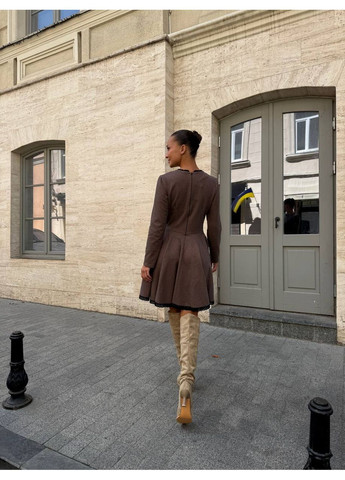 Коричнева святковий, повсякденний, ділова, кежуал жіноча сукня елегантна а-силует Style Point однотонна