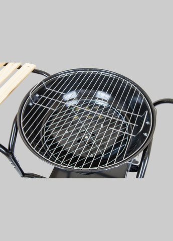 Угольный гриль-барбекю с деревянной полкой WOOD GRILL No Brand (370072042)