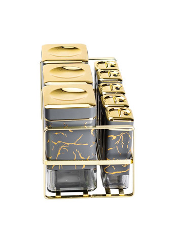 Набір для приправ та спецій на підставці 8 штук з кришками Сірий Yiwu (353304484)