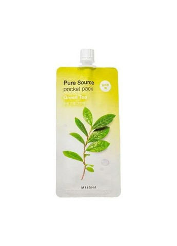 Нічна маска для обличчя з екстрактом зеленого чаю Pure Source Pocket Pack Green Tea 10 ml MISSHA (358500057)