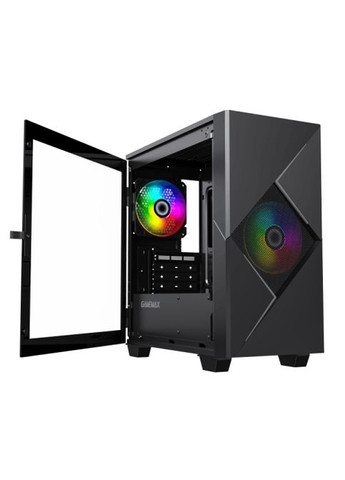Корпус Cyclops BG Black, без БП, Mini Tower, Micro ATX/Mini ITX, 1xUSB 3.1, 2xUSB 2.0, 3x120 мм LED, 350х188х380 мм GameMax (325877640)