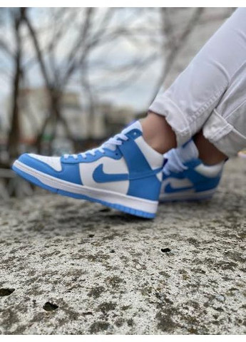 Білі Осінні кросівки чоловічі nike dunk high blue white найк сб данк No Brand