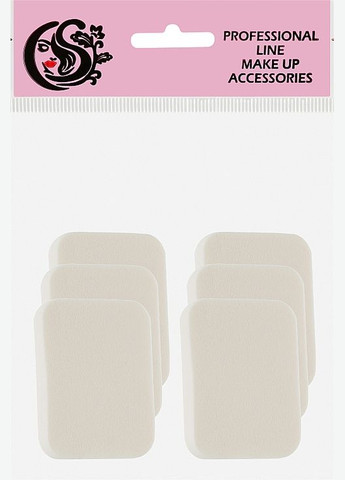 Спонж CS063W для макияжа квадрат 6в1, белый Sponge 6шт (1047138-27074049) Cosmo shop (365799970)