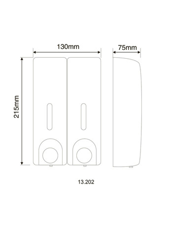 Дозатор рідкого мила 13.202 ABS White пластик, подвійний 2* 350мл HOTEC (336383577)