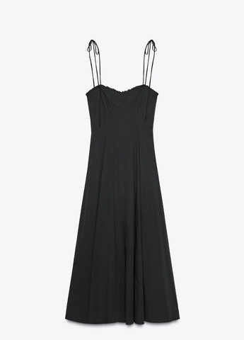 Чорна повсякденний сукня Zara однотонна