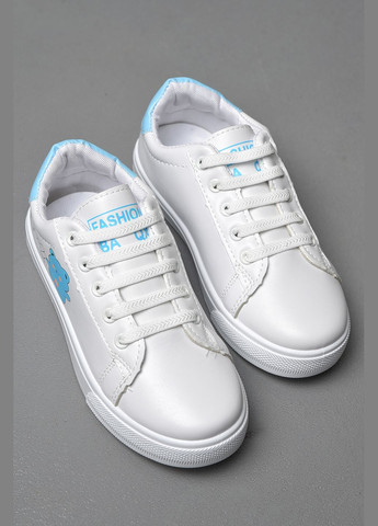 Белые демисезонные кроссовки детские белого цвета на шнуровке Let's Shop