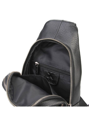 Рюкзак мужской 2002-3 кожаный на одно плечо размер 17 × 31 × 7 см черный Luxon (314808727)