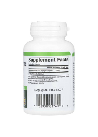 Фермент лактаза, 9000 FCC ALU, 60 капсул Natural Factors (361858686)