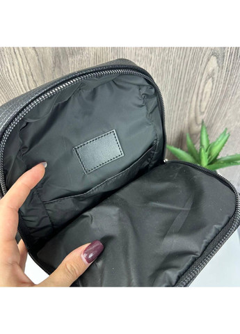 Мужская сумка бананка нагрудная черная из экокожи с регулируемым ремнем ProDobro (363221533)