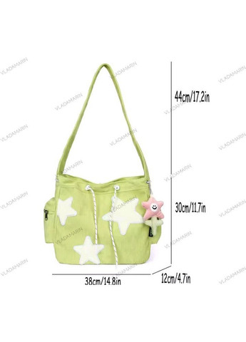 Розовая молодежная вельветовая сумка через плечо, сумка для обучения с белыми звездочками I+M Naturkosmetik (365963641)