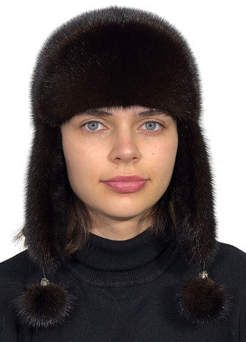 Женская меховая норковая шапка ушанка Меховой Стиль Ушанка (365250541)