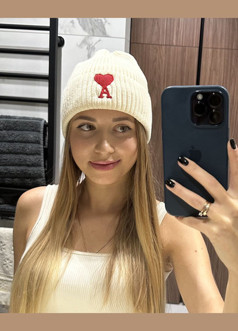 Жіноча шапка Ami Mattiussi AMI PARIS Бежевий No Brand (307791165)